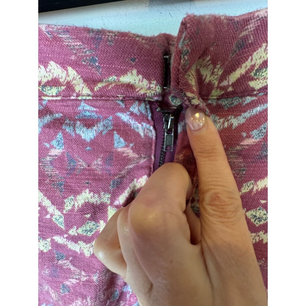 Free People Shorts Women‎ 6 Wild Plum Tribal Linen Blend Boho Retro - Picture 5 of 8
